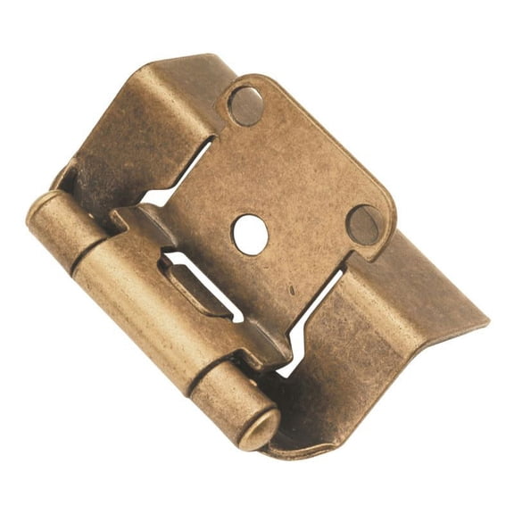 Hickory Hardware Full Wrap 1/2 inch Overlay Hinge Pair Antique Brass P5710F-AB