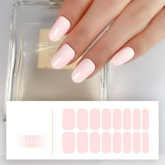 Semi Cured Gel Nail Polish Strips Gel Nail Stickers French Manicure Solid Color