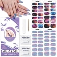 thumbnail image 1 of DUKASOU Semi Cured Gel Nail Strips (56PCS), Finger Gel Nail Stickers (Aurora+Cosmic Galaxy), Non-Toxic Waterproof Long Lasting Summer Nail Art Stickers, 1 of 8