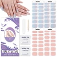 thumbnail image 1 of DUKASOU Semi Cured Gel Nail Strips (56PCS), Finger Gloss Gel Nail Polish Strips (Pink and Blue), Non-Toxic Waterproof Long Lasting UV Nail Art Stickers for Adults, 1 of 8