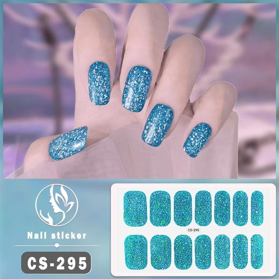 Semi Cured Gel Nail Strips Stickers, Semi Cured Gel Nail Strips, Real Gel Nail Polish UV Wraps, Nail Polish Strips Decals Gel Nail Stickers Waterproof Nails Decoration - Color G