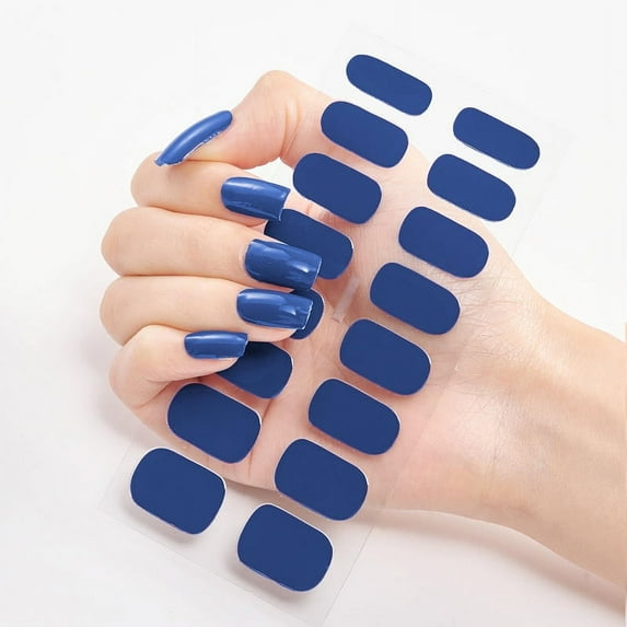Semi Cured Gel Nails Art Stickers Fashion Solid Color Manicure Decal UV LED Lamp Need Gel Nail Decals Nail Sticker Decoration