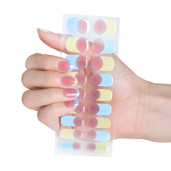 Semi Cured Gel Nails Stickers Full Wrap Nails Polish Strips French Gel Strips Gradient Wraps for Women
