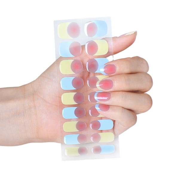 Semi Cured Gel Nails Stickers Full Wrap Nails Polish Strips French Gel Strips Gradient Wraps for Women