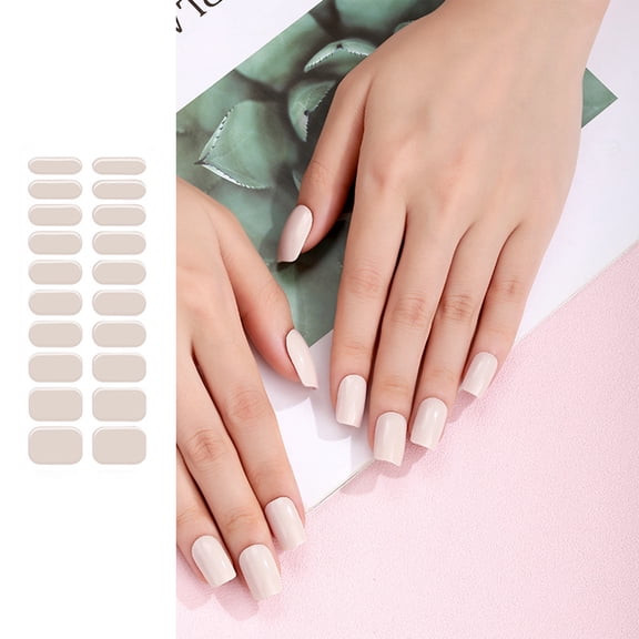 Semi Cured Gel Polish Strips Adhesive Gel Art Sticker Lasting Solid Color Gel Wrap Sticker with File