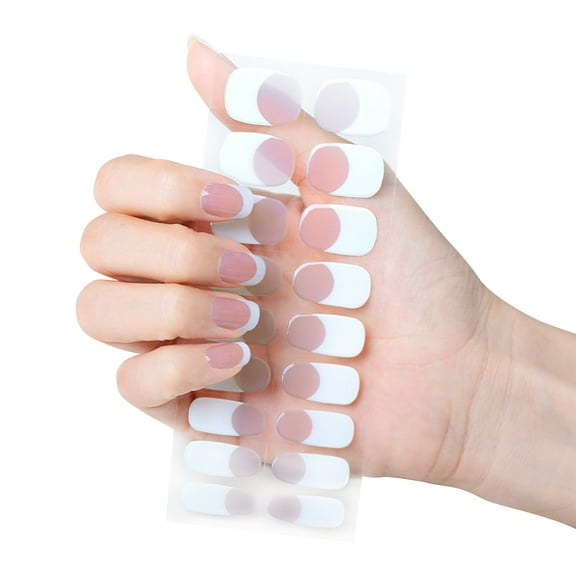 Nails Art Stickers French Gel Strips Full Gel Wraps Semi Cured Nails Polish Wraps Nails Art Decoration