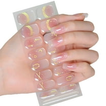 Semi Cured Gels Nails Polish Strips Gels Nails Full Wraps Strips Gels Nails Stickers UVs/LED Lamp Required Nails Wraps