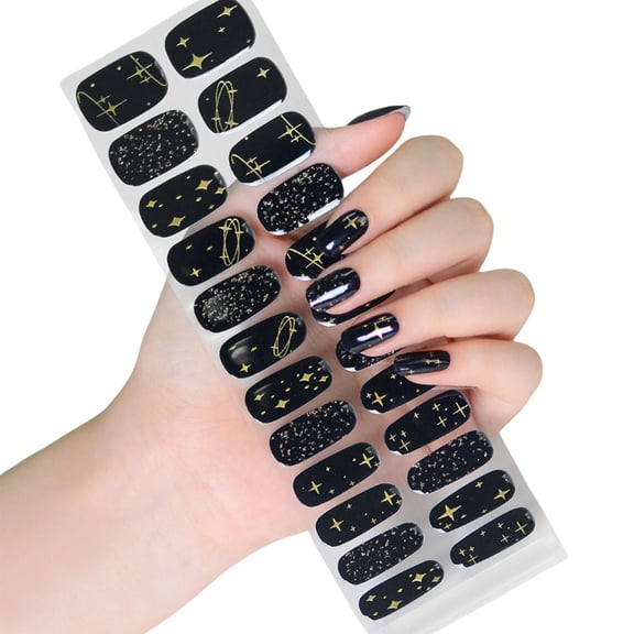 Semi Cured Gels Nails Strips Gels Nails Stickers Nails Polish Strips Glow in Dark Halloween Nails Stickers