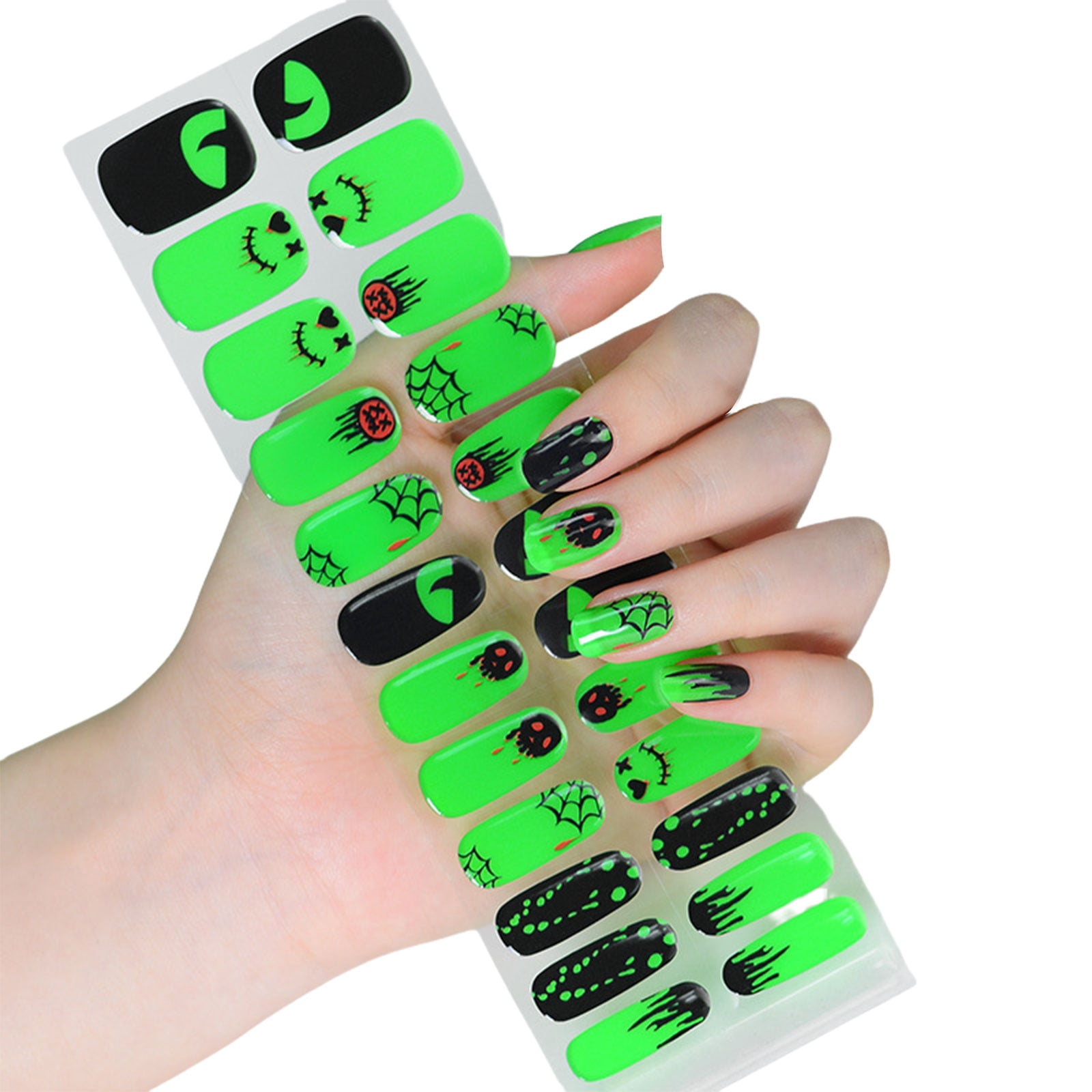 Glow In Dark Halloween Nails Stickers Full Nails Wraps Gel Nails Strips glow-in-dark-halloween-nails-stickers-full-nails-wraps-gel-nails-strips