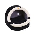 thumbnail image 1 of Semi Enclosed Cat Dog Cave Bed - Soft Comfortable Pet Bed with Plush Ball and Washable Detachable Mat, Indoor Covered Pet Bed for Kittens Puppies Small Pets Rest, 1 of 6