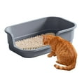 thumbnail image 1 of Semi Enclosed Cat Litter Box with High Sides, High Wall Low Entry Litter Box for Senior Cats, Durable Easy Clean Extra Large Cat Litter for Indoor Pet Potty, 1 of 6