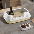 thumbnail image 1 of Semi Enclosed Cat Litter Box with High Sides, Splash Proof Litter Pan with Scoop Included, 14.4x10.6 Inch Kitty Litter Box with Non-Slip Bottom, Easy Clean Cat Litter Tray for Indoor Cats Kittens, 1 of 7