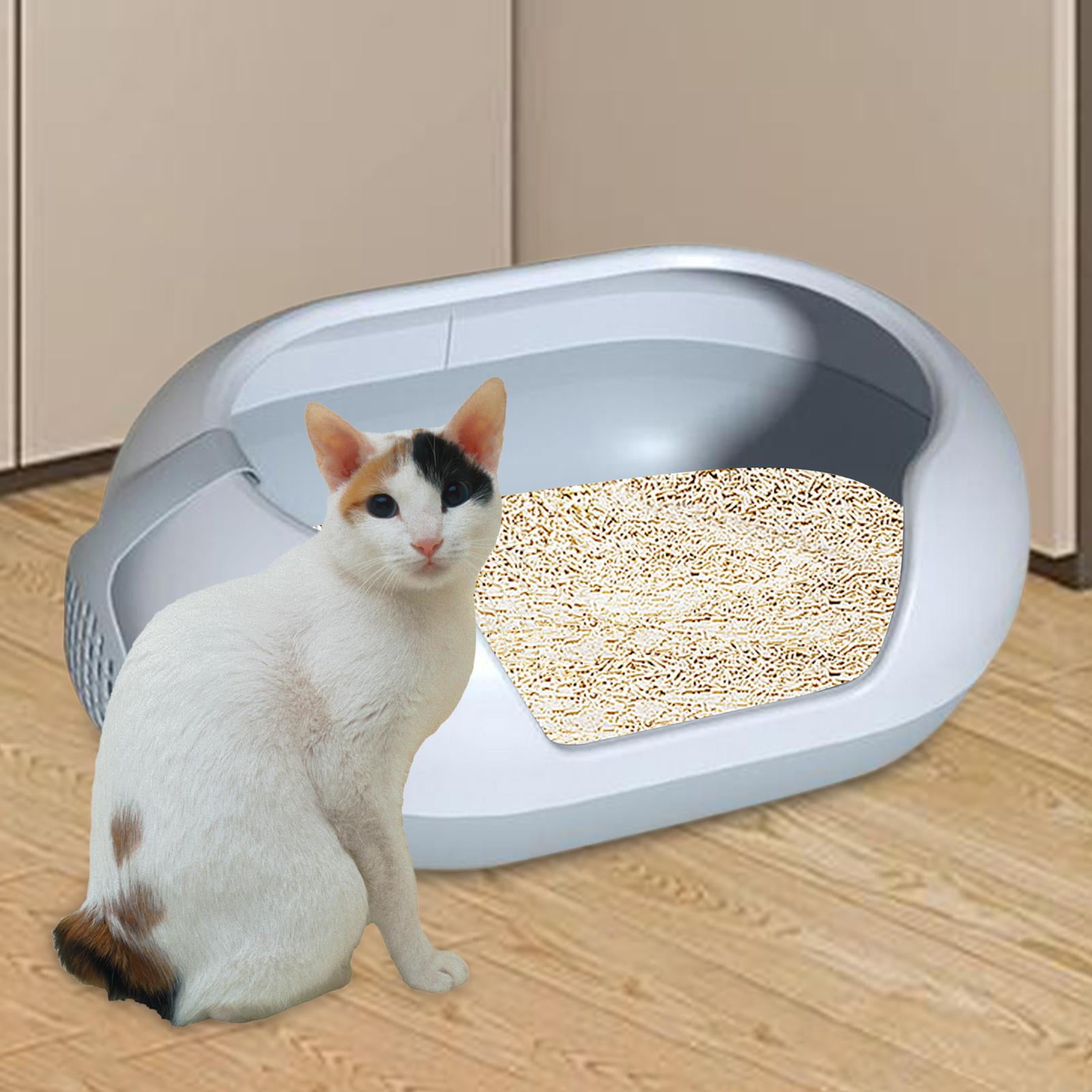 Semi Enclosed Cat Litter Box Large Cat Toilet 60x41x24cm Removable for