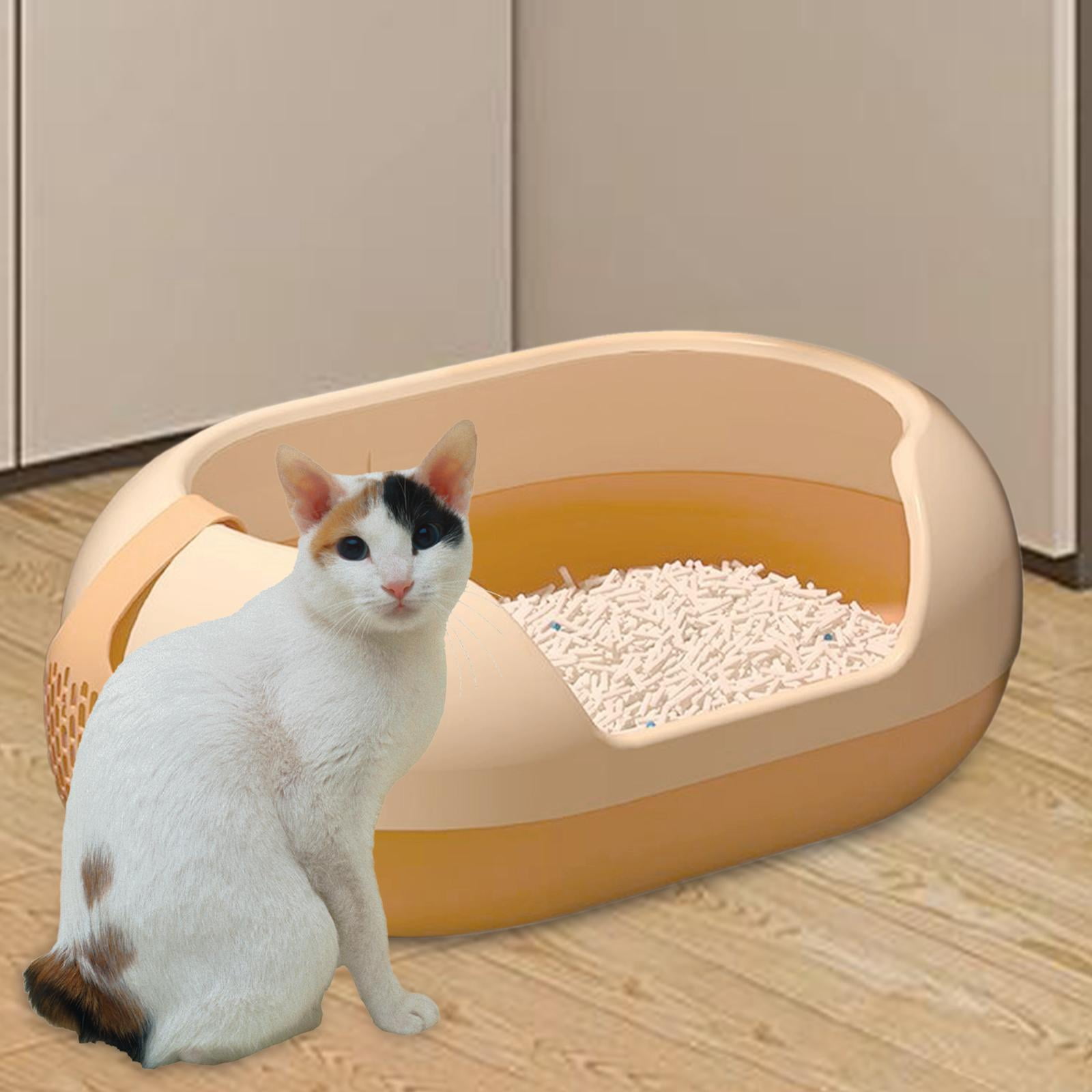 Semi Enclosed Cat Litter Box Large Cat Toilet 60x41x24cm Removable for Cats and Small Dogs Puppy Potty Cat Litter Tray Bedpan violet