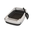 thumbnail image 1 of Semi Enclosed Cat Litter Box with Litter Shovel, Anti-Splash Pet Toilet Tray, Low Entry Spill Proof Litter Pan for Kittens, Easy Clean Plastic Cat Poop Basin for Indoor Potty Training Home Use, 1 of 6