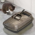 thumbnail image 1 of Semi-Enclosed Cat Litter Box with High Sides, Splash Proof Litter Box for Large Cats, Includes Litter Scoop and Anti-Track Mat for Home Use, 1 of 6