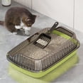 thumbnail image 1 of Semi-Enclosed Cat Litter Box with High Sides, Splash Proof Litter Box for Large Cats, Includes Litter Scoop and Anti-Track Mat for Home Use, 1 of 6