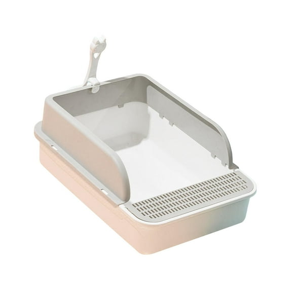 Semi Enclosed Cat and Spoon Easy to Clean Potty Toilet Litter Pan 30cmx42cmx17cm