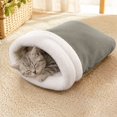 thumbnail image 1 of Semi Enclosed Extra Thick Warm Cat Bed, Soft Cozy Sleeping Cave for Indoor Cats Winter Rest, 1 of 4