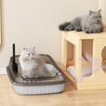 thumbnail image 1 of Semi-Enclosed Large Cat Litter Box, High Sides Odor Cat Litter Pan with Cat Scooper, Top Entry Cat Litter Box, Detachable Easy Clean, Cat Necessities 14.57x10.63x3.15 Inch (Gray), 1 of 6
