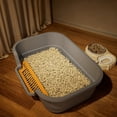 thumbnail image 1 of Semi-Enclosed Litter Box for Cats, Large Cat Litter Box with Odor Control and Anti Splash Design, High Sided Open Breathable Pet Toilet(Gray), 1 of 6