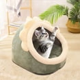 thumbnail image 1 of Semi-Enclosed Pet House with Cushion - Winter Warm Cat Dog Bed with Machine Washable Cover - Comfortable Shelter for Small Animals, 1 of 6