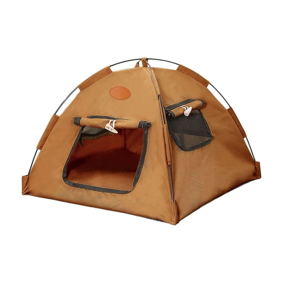 Semi Enclosed Pet Tent Bed for Small Dogs and Cats - Portable Travel Camping Shelter with Washable Fabric