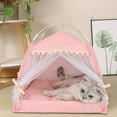 thumbnail image 1 of Semi-Enclosed Pet Tent with Cooling Mat, Foldable Dog Kennel for Indoor and Outdoor Use, Portable Pet House for Small Dogs with Ventilated Design(Pink,S), 1 of 6