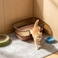 thumbnail image 1 of Semi-Enclosed Small Cat Litter Box, High Sides Odor Cat Litter Pan with Cat Scooper, Top Entry Cat Litter Box, Detachable Easy Clean, Cat Necessities 17.72×11.81x3.94 Inch (Pink), 1 of 6