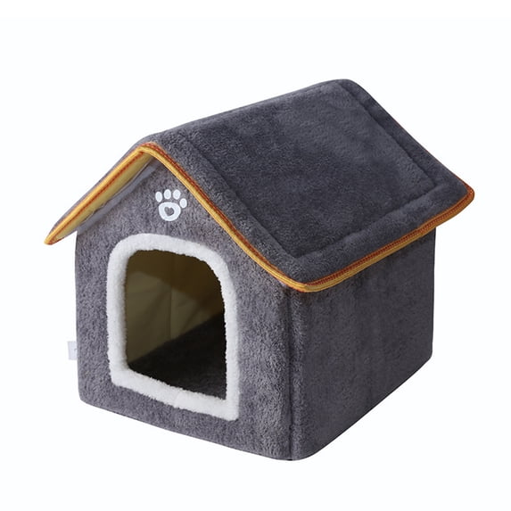 Semi Enclosed Warm Pet Kennel For Small Medium Dogs Cats All Season Flock Material