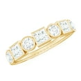 thumbnail image 1 of Rosec Jewels Moissanite Half Eternity Band for Women - Moissanite Bezel Set Ring - D-VS1 Quality Certified, 18K Yellow Gold, US 6.00, 1 of 8