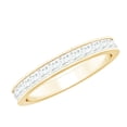 thumbnail image 1 of Rosec Jewels Certified Moissanite Half Eternity Ring - Minimal Stackable Ring for Women - D-VS1 Quality, 10K Yellow Gold, US 7.00, 1 of 9