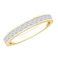 thumbnail image 1 of Rosec Jewels Certified Moissanite Half Eternity Ring - Minimal Stackable Ring for Women - D-VS1 Quality, 10K Yellow Gold, US 7.00, 1 of 8