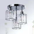 thumbnail image 1 of Semi Flush Mount Ceiling,3-Light Kitchen Mount,Hallway Light Fixtures Ceiling with Clear Crystal Shades for Kitchen Entryway Bedroom Bathroom Foyer,Silver Crystal Lighting Lamps, 1 of 9