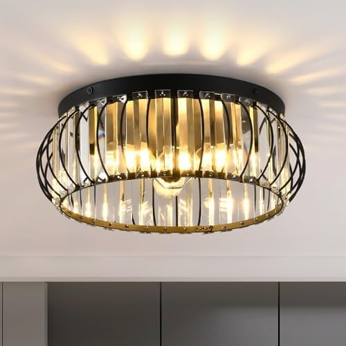 Semi Flush Mount Ceiling Light,3-Light Modern Close to Ceiling Light Fixtures, Crystal Ceiling lamp Hallway Light Fixtures for Foyer Bedroom Kitchen Laundry Room Living Room$$Tools & Hardware Other