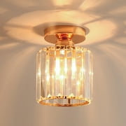 Semi Flush Mount Ceiling Light, Small Crystal Chandelier Hallway Modern LED Ceiling Light Fixtures