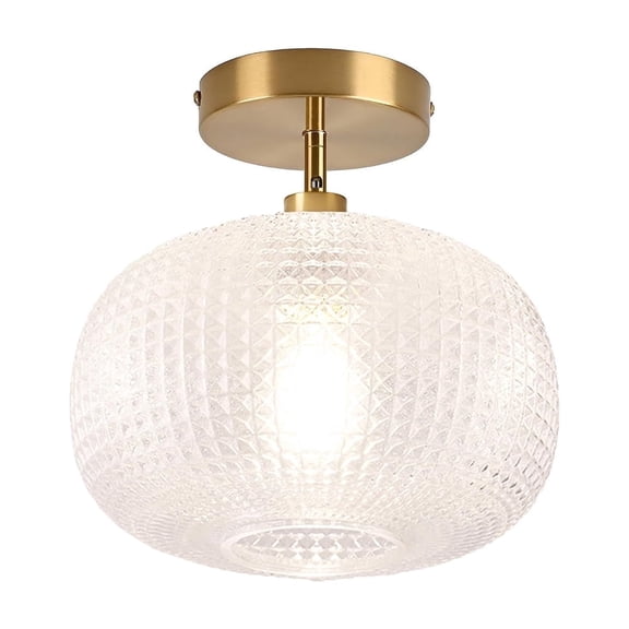 9.05 in Art Deco Eco Friendly Semi Flush Mount Ceiling Light Bedroom with Crystal Glass