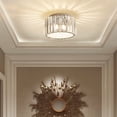 thumbnail image 1 of Semi Flush Mount Small Crystal Chandelier with Shade, No Assembly Required, 1 of 8