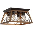 thumbnail image 1 of Semi Flush Mount Vintage 4-Light Bronze Farmhouse Ceiling Light Geometric Rustic Island Light Fixtures for Entryway Hallway Dining Room Living Room Bedroom, 1 of 8