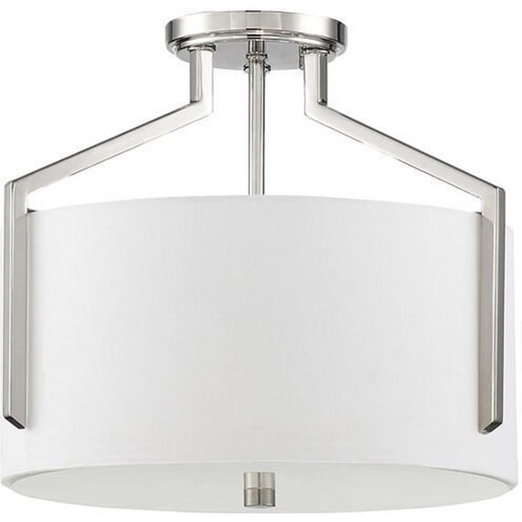 93911-PN Designers Fountain Elara - 3 Light Semi-Flush Mount -12.75 Inch Tall and 15 Inch Wide