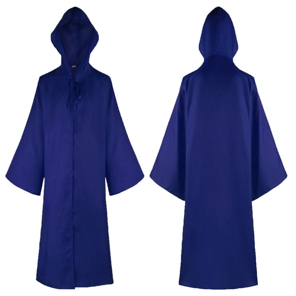 Semi Formal Dresses for Lady Men's Women's Cosplay Cloak Robe Halloween Costume Long Sleeve Hooded Cape Blue 3XL
