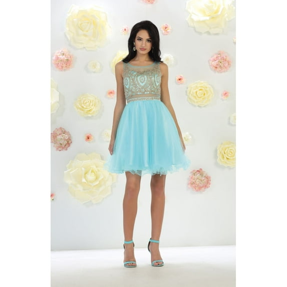 Women's May Queen Party Cocktail Dress Aqua 2