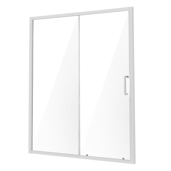 Semi-Frameless Shower Door 57.7-59 x 70 Inches, 1/4" SGCC Tempered Glass, Chrome Finish