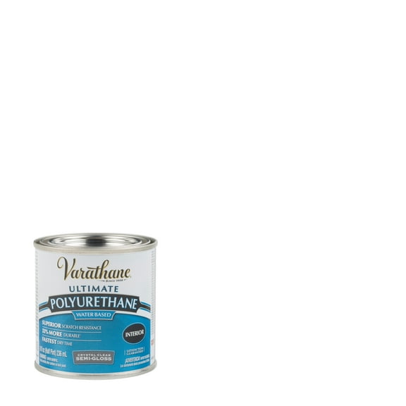 4 Pack, Semi-Gloss Clear, Varathane Ultimate Crystal Clear Polyurethane Water-Based-200161H, Half Pint
