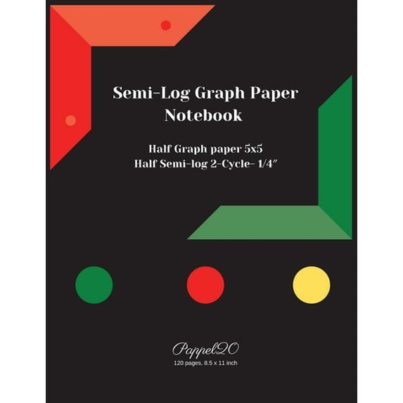 Semi-Log Graph Paper Notebook : 2-Cycle 1/4″ - Half Graph paper 5x5 - Half Semi-log graph paper - 120 pages, 8.5x11 Inches (Paperback)