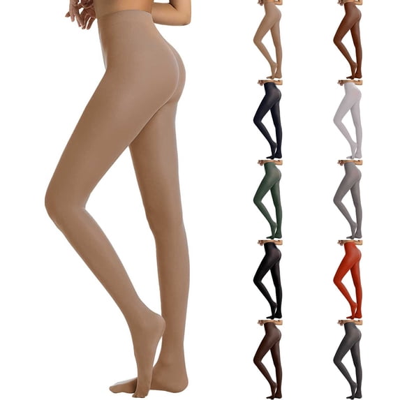 Semi Opaque Footed Pantyhose Tights for Women, 40D Shaping Control Tummy High Waisted Tights, Plus Size Dance Tights for Everyday Wear and Performance-A