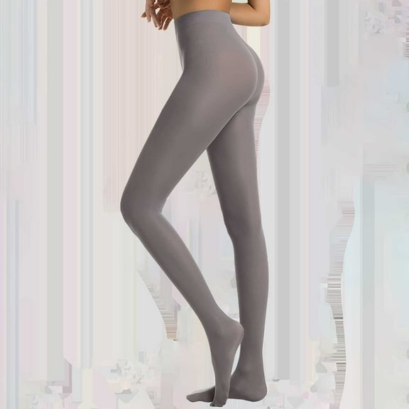 Semi Opaque Girls Leggings, Solid Color Footed Pantyhose Tights, Perfect For Matching Skirts & Shoes, Gray L, Size S-Xl