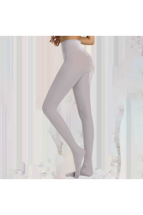 Semi Opaque Girls Leggings, Solid Color Footed Pantyhose Tights, Perfect For Matching Skirts & Shoes, White Xl, Size S-Xl