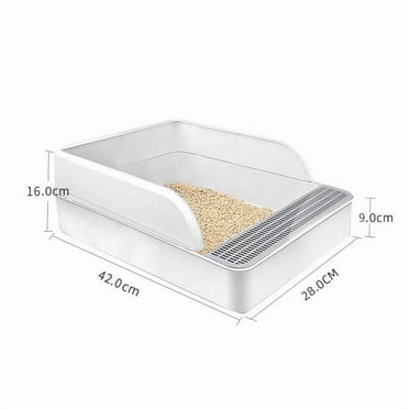 Semi-Open Cat Bedpans Large Capacity Plastic Anti-Splash Cats Toilet with Litter Sifting Scoop Cat Litter Box Basin Pet Supplies