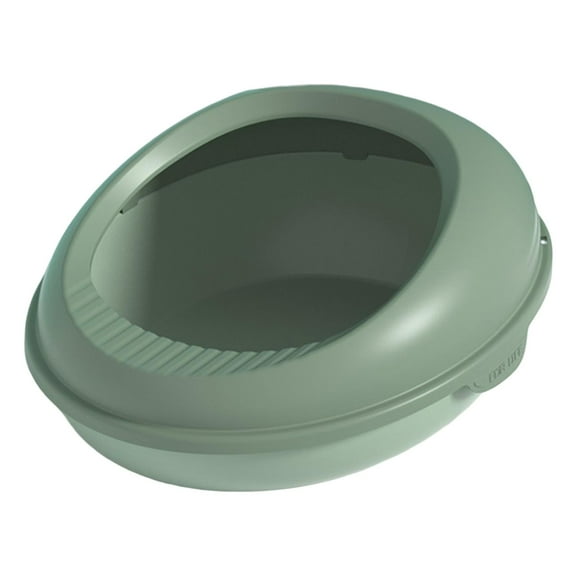 Semi Open Cats High Sided Easy Cleaning Bedpan Durable Sandbox Toilet Green